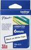 Kazeta s páskou Brother 6 mm bílá/černá TZE211 Náhled obrázku produktu 3