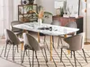 A dining room scene with a marble-look table and chairs. Náhľad obrázku produktu