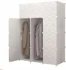 Modulární šatní skříň Geometrické bílé police Věšák na Náhled obrázku produktu 1
