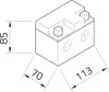 A technical drawing of a battery with dimensions. Náhled obrázku produktu