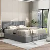 OKWISH Lit coffre 140x190 - Lit Double Capitonné avec Tête Voir les images du produit 6