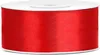 A roll of red satin ribbon on a white spool. Náhled obrázku produktu