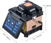 A fiber optic fusion splicer with a screen showing its interface and dimensions indicated. Anteprima dell’immagine prodotto