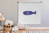 MuchoWow® Wandteppich Wandbehang Fisch - Pastell - Lila Produktbild-Vorschau 3