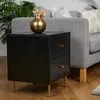 Zestaw 2 szafek nocnych Relaxdays, 2 szuflady, szafki nocne Podgląd zdjęcia produktu 3