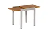 A table with a wooden top and metal legs, shown against a white background. Produktbild-Vorschau