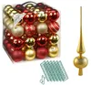 JACK 64x Kunststoff Christbaumkugeln Ø 6cm + Spitze 28cm Produktbild-Vorschau 1