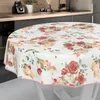 Tischdecke wasserabweisend abwaschbar Rot Rund 100cm Band Produktbild-Vorschau 2