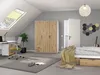 Kleiderschrank - 140 x 194 cm - 3 Türen - 2 Schubladen - Produktbild-Vorschau 3