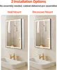 Two installation options for a lighted medicine cabinet shown above sinks. Produktbild-Vorschau