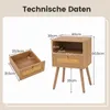 Set di 2 comodini COSTWAY con decorazioni in rattan, Anteprima dell’immagine prodotto 3