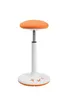 A studio shot of an orange and white adjustable stool. Produktbild-Vorschau