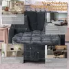 Divano letto 2 in 1 nero con poggiapiedi, tessuto Anteprima dell’immagine prodotto 7