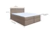 A bed with dimensions indicated by measurement lines and text. Produktbild-Vorschau