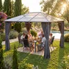 tectake® Gartenpavillon Hardtop Polycarbonatdach 3 x 4 m Produktbild-Vorschau 8