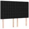 vidaXL LED Kopfteil Schwarz 144x5x118/128 cm Stoff Produktbild-Vorschau 4