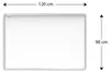 A whiteboard with dimensions indicated. Produktbild-Vorschau