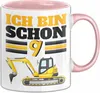9. Geburtstag Geschenk Tasse Becher Jungs Bagger Ich Bin Produktbild-Vorschau 1