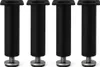 Four black furniture legs with adjustable silver feet are arranged in a row against a white background. Náhled obrázku produktu