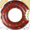 Aufblasbarer Donut Schwimmring 120 cm Braun XXL Poolring Produktbild-Vorschau 1