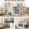 Collage of images showing storage boxes in different home settings. Produktbild-Vorschau