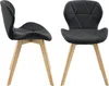 Two black chairs with wooden legs are shown against a white background. Produktbild-Vorschau