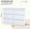 YUMEBLY | Kommode mit 6 Schubladen 100x33x71cm – großer Produktbild-Vorschau 2