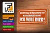 Holzschild Spruch 27x10cm egal ob mir Wasser ich will Bier Produktbild-Vorschau 4