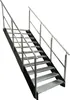 A metal staircase with handrails against a white background. Podgląd zdjęcia produktu