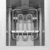A close-up view of the heating elements and basket support of an electric fryer. Voir les images du produit
