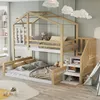MODFU Etagenbett Kinderbett 90x200cm&140x200cm mit Fenster, Produktbild-Vorschau 2