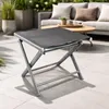 Garten Klapphocker Fußhocker Aluminium - Textilen Anthrazit Produktbild-Vorschau