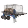 A log splitter machine with a log inside, shown against a white background. Produktbild-Vorschau