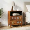 vidaXL Table de chevet marron 50 x 33 x 62 cm en bois Voir les images du produit 8