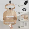 tectake® Pendelleuchte Lignea Lux Boho-Stil, Wickeltechnik, Produktbild-Vorschau 3