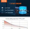 Marketing image showing a compressor and a graph illustrating cooling performance. Náhled obrázku produktu