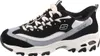 A side view of a black, white, and gray Skechers D'Lites sneaker. Produktbild-Vorschau