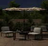 vidaXL Doppel-Sonnenschirm mit LED-Leuchten Taupe 316x145 Produktbild-Vorschau 3