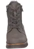 A close-up front view of a gray lace-up boot with a fur lining. Anteprima dell’immagine prodotto