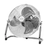 A silver floor fan with a chrome stand on a white background. Náhľad obrázku produktu