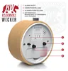 BEARWARE Sveglia analogica con corpo rotondo in legno Anteprima dell’immagine prodotto 4