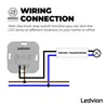 A wiring diagram showing how to connect a Ledvion dimmer switch. Produktbild-Vorschau
