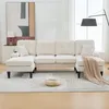 Wohnlandschaft Beige U Form Sofa Grosses 4 Sitzer Couch mit Produktbild-Vorschau 10