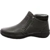 A side view of a black leather boot. Voir les images du produit