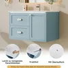 Mobile da bagno sospeso okwish con due cassetti e sportello Anteprima dell’immagine prodotto 4