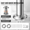 An image showing the installation steps and accessories for an outdoor stair railing. Produktbild-Vorschau