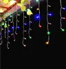 Icicle lights hanging from a roof. Produktbild-Vorschau