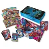 A collection of Pokemon trading cards and accessories, including booster packs, a playmat, dice, and a storage box, all featuring Mega Charizard X. Produktbild-Vorschau