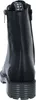 A close-up rear view of a black leather boot. Produktbild-Vorschau