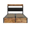 A bed frame with a headboard and storage. Náhled obrázku produktu